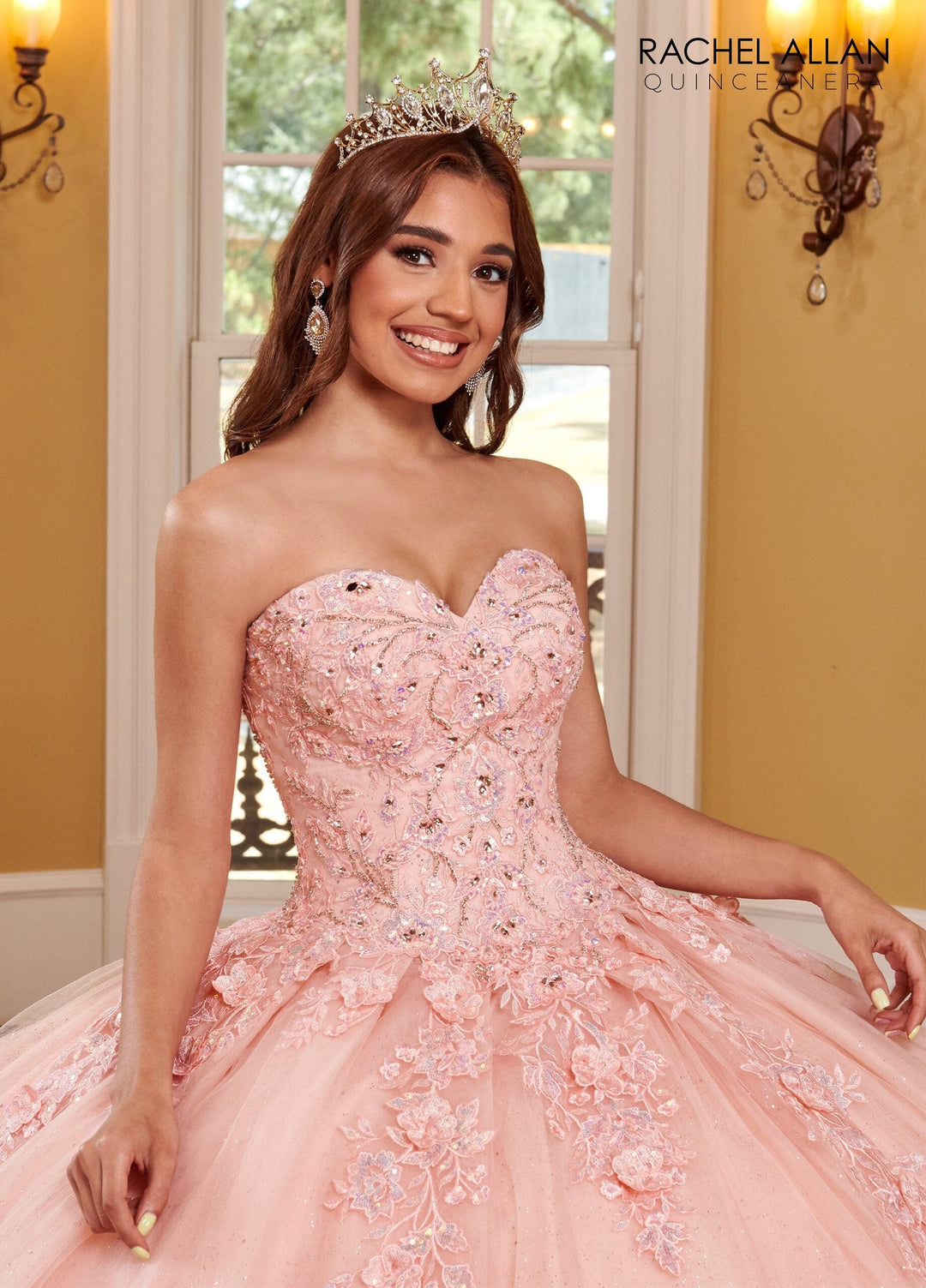 Strapless Cape Quinceanera Dress by Rachel Allan RQ1111