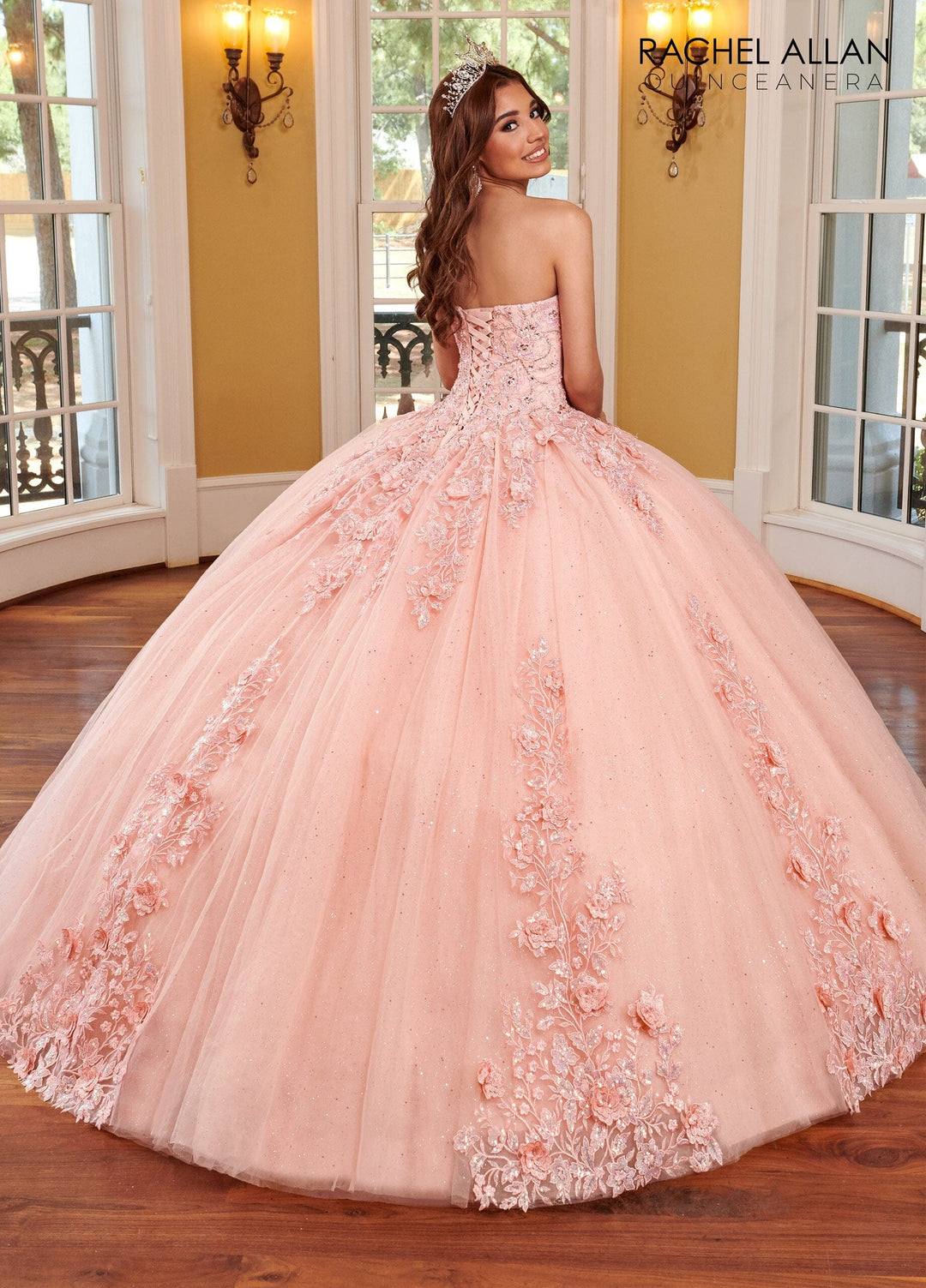 Strapless Cape Quinceanera Dress by Rachel Allan RQ1111