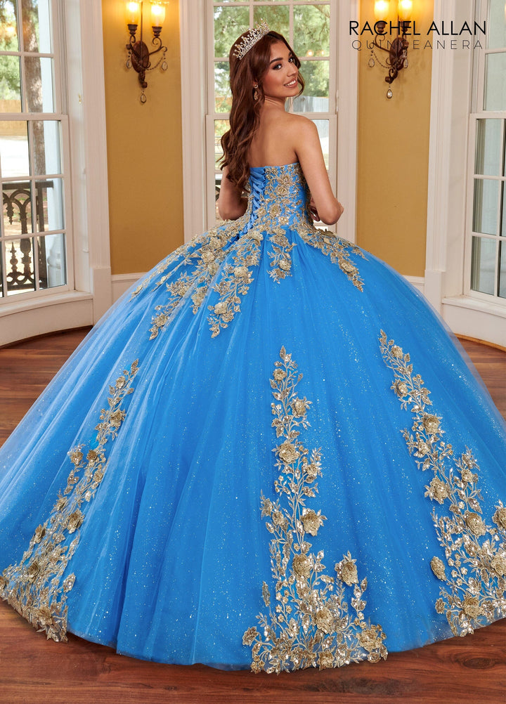 Strapless Cape Quinceanera Dress by Rachel Allan RQ1111