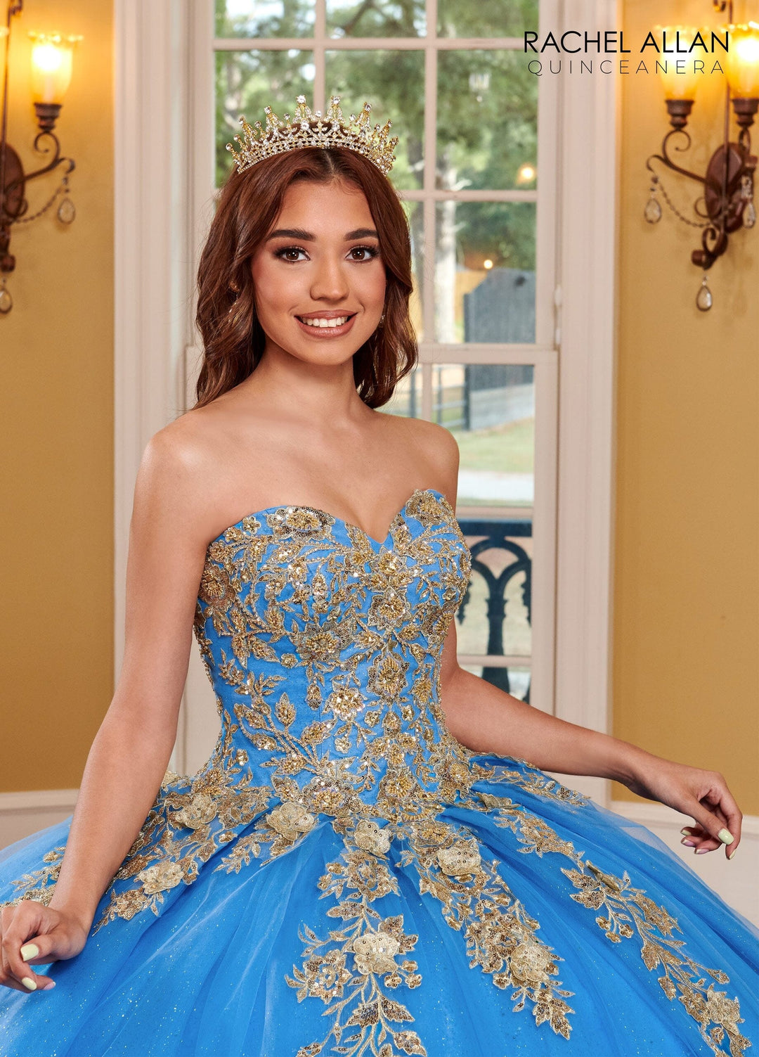 Strapless Cape Quinceanera Dress by Rachel Allan RQ1111