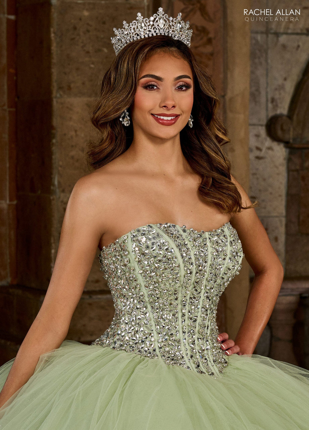 Strapless Cape Quinceanera Dress by Rachel Allan RQ1130