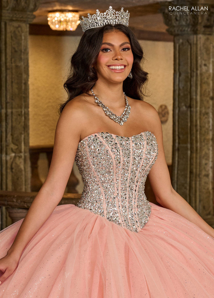 Strapless Cape Quinceanera Dress by Rachel Allan RQ1130