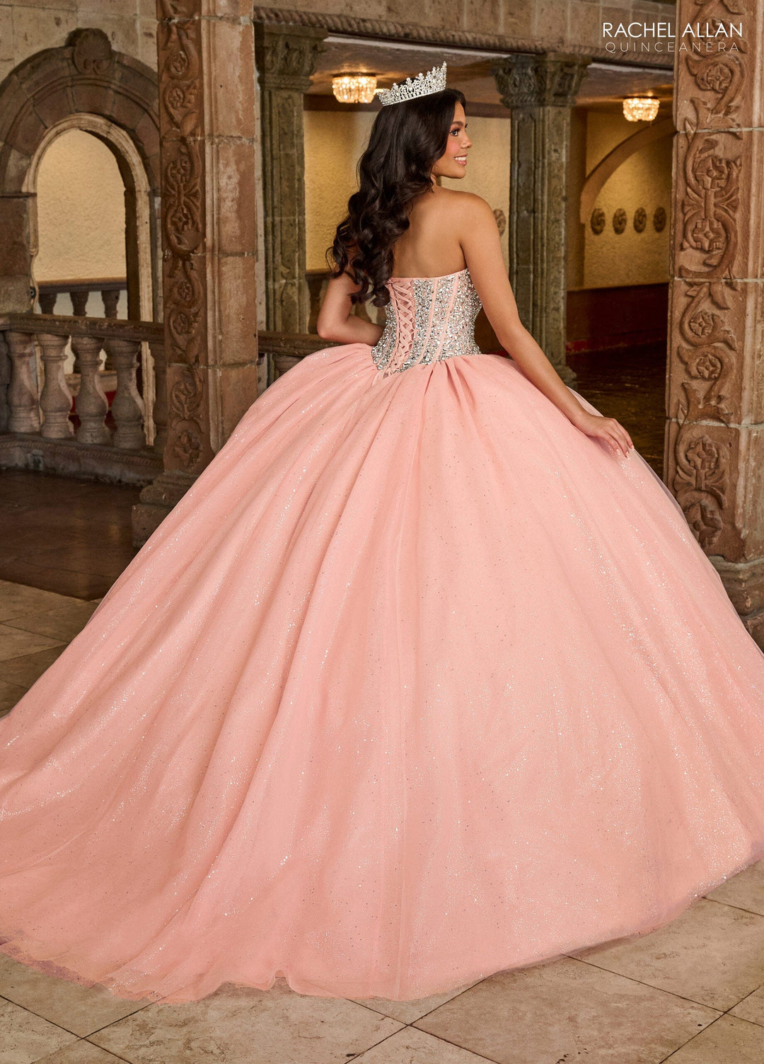 Strapless Cape Quinceanera Dress by Rachel Allan RQ1130