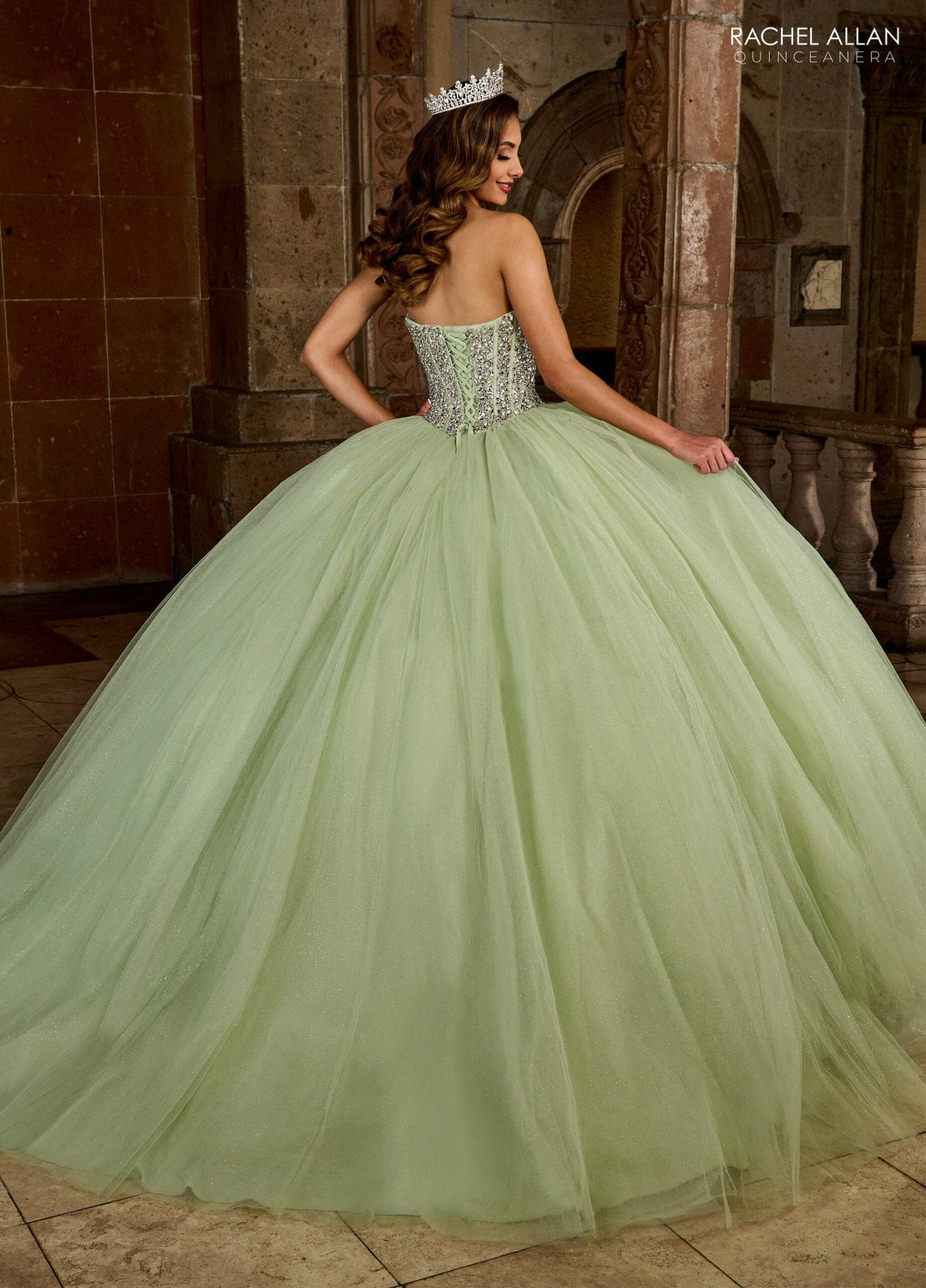 Strapless Cape Quinceanera Dress by Rachel Allan RQ1130