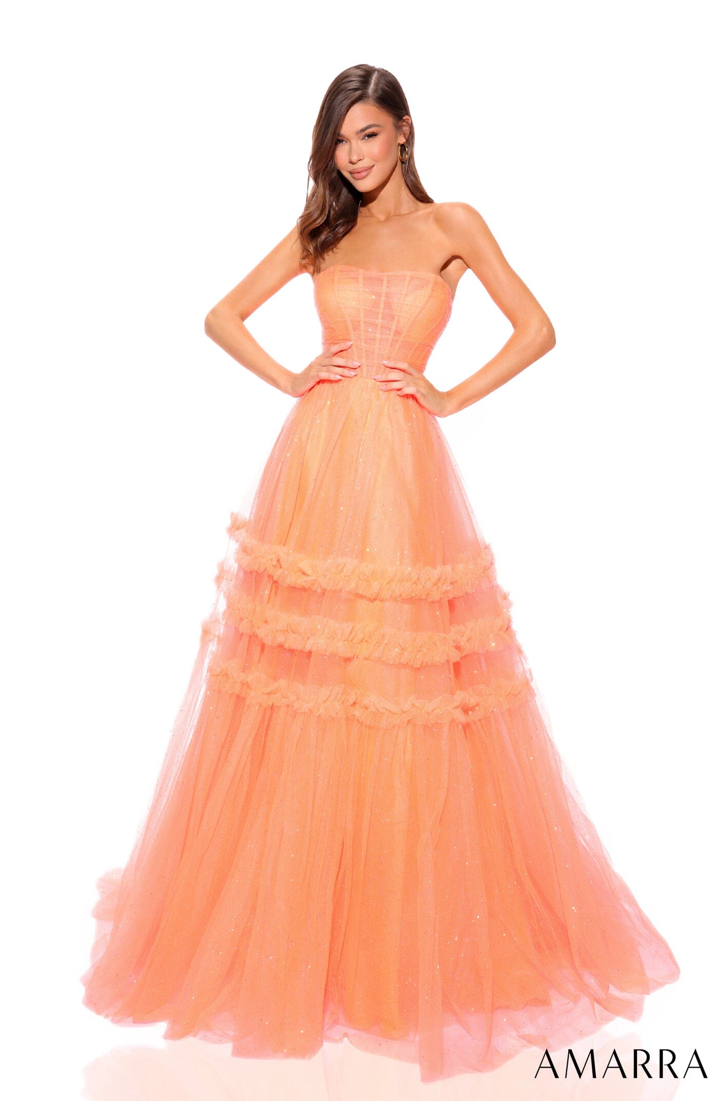 Bonny Formal Iridescent Orange hotsell Ruched Gown