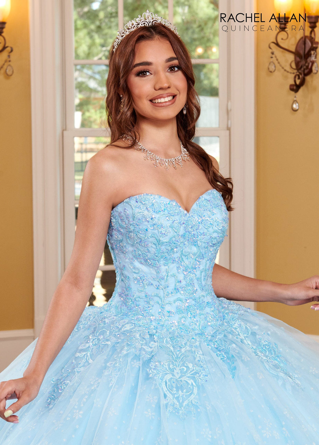 Strapless Long Sleeve Quinceanera Dress by Rachel Allan RQ1116