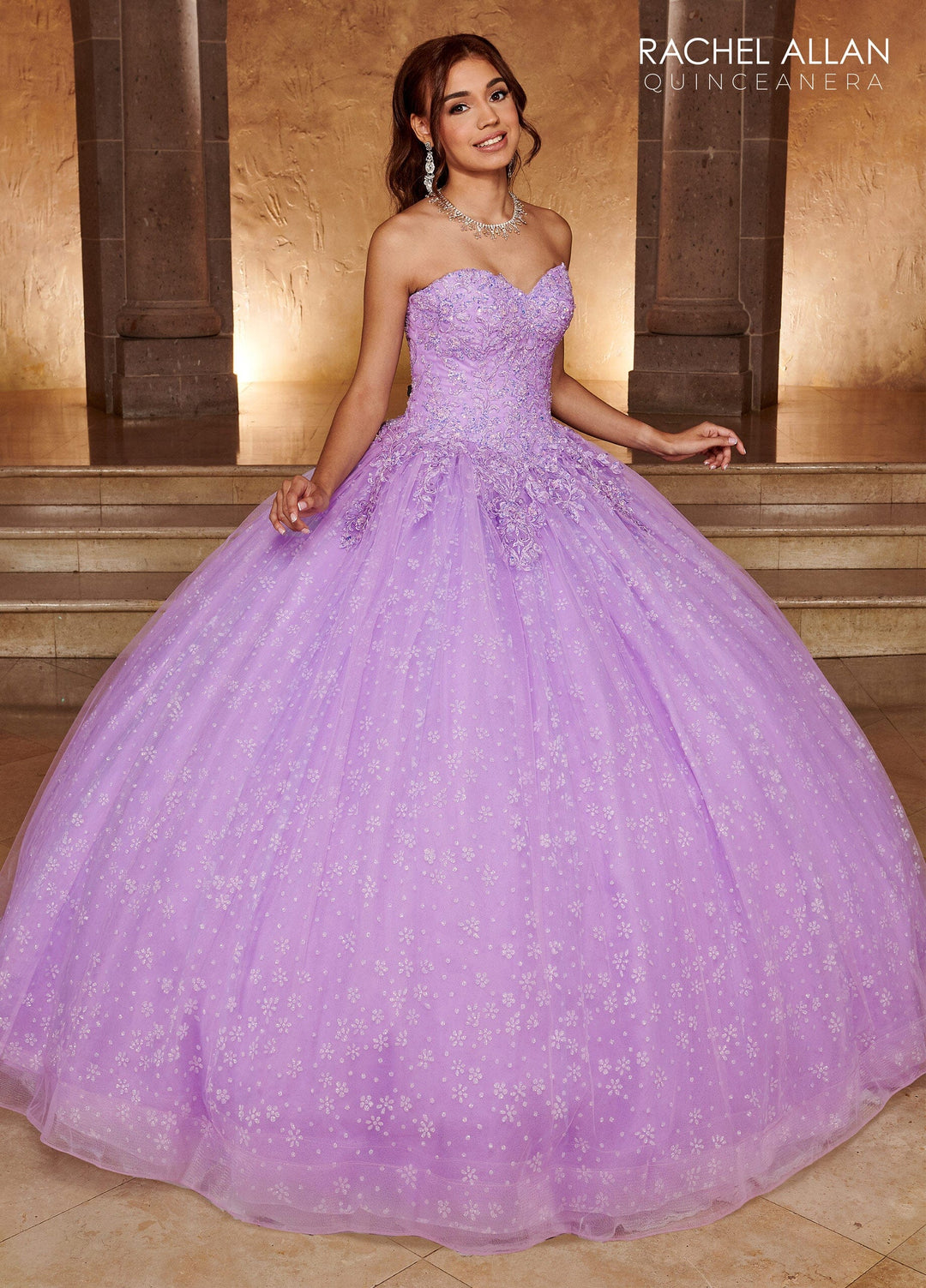 Strapless Long Sleeve Quinceanera Dress by Rachel Allan RQ1116