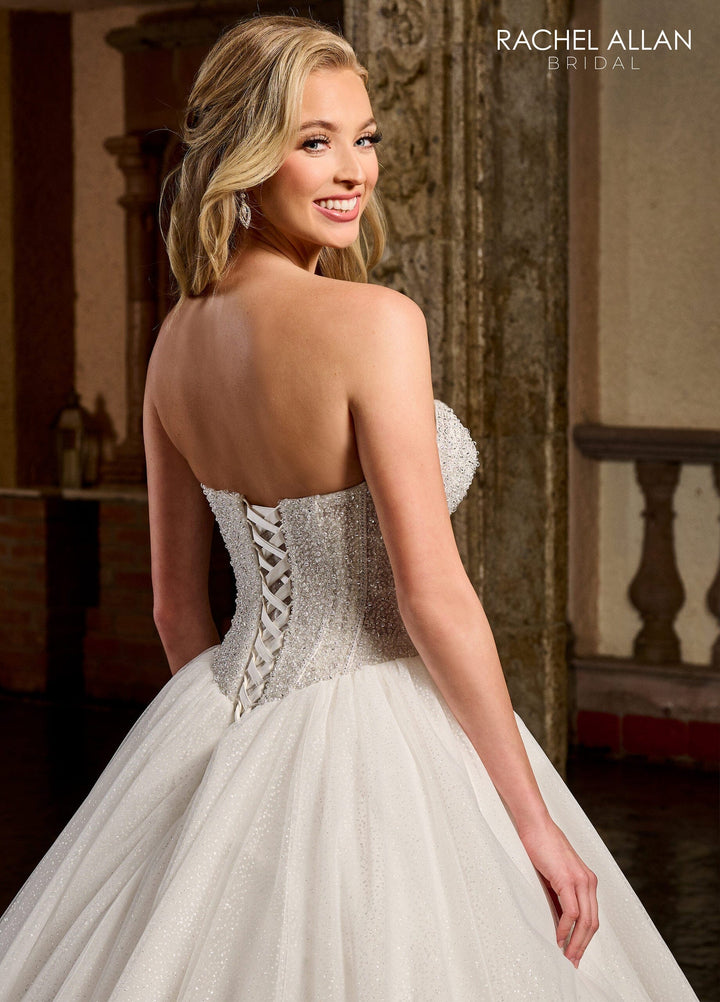 Strapless Puff Sleeve Bridal Gown by Rachel Allan RB6130