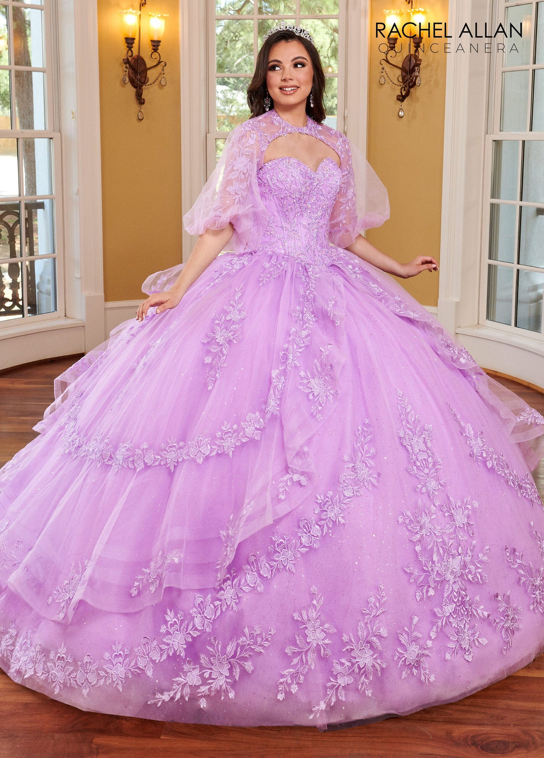 Strapless Puff Sleeve Quinceanera Dress by Rachel Allan RQ1118