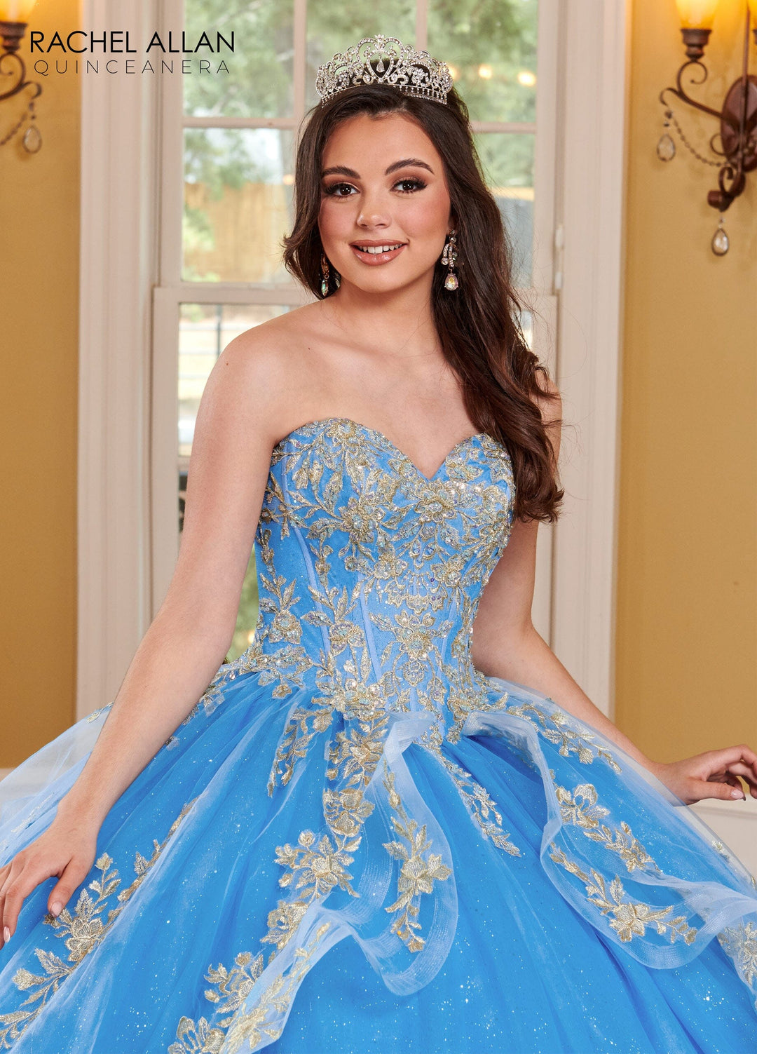 Strapless Puff Sleeve Quinceanera Dress by Rachel Allan RQ1118