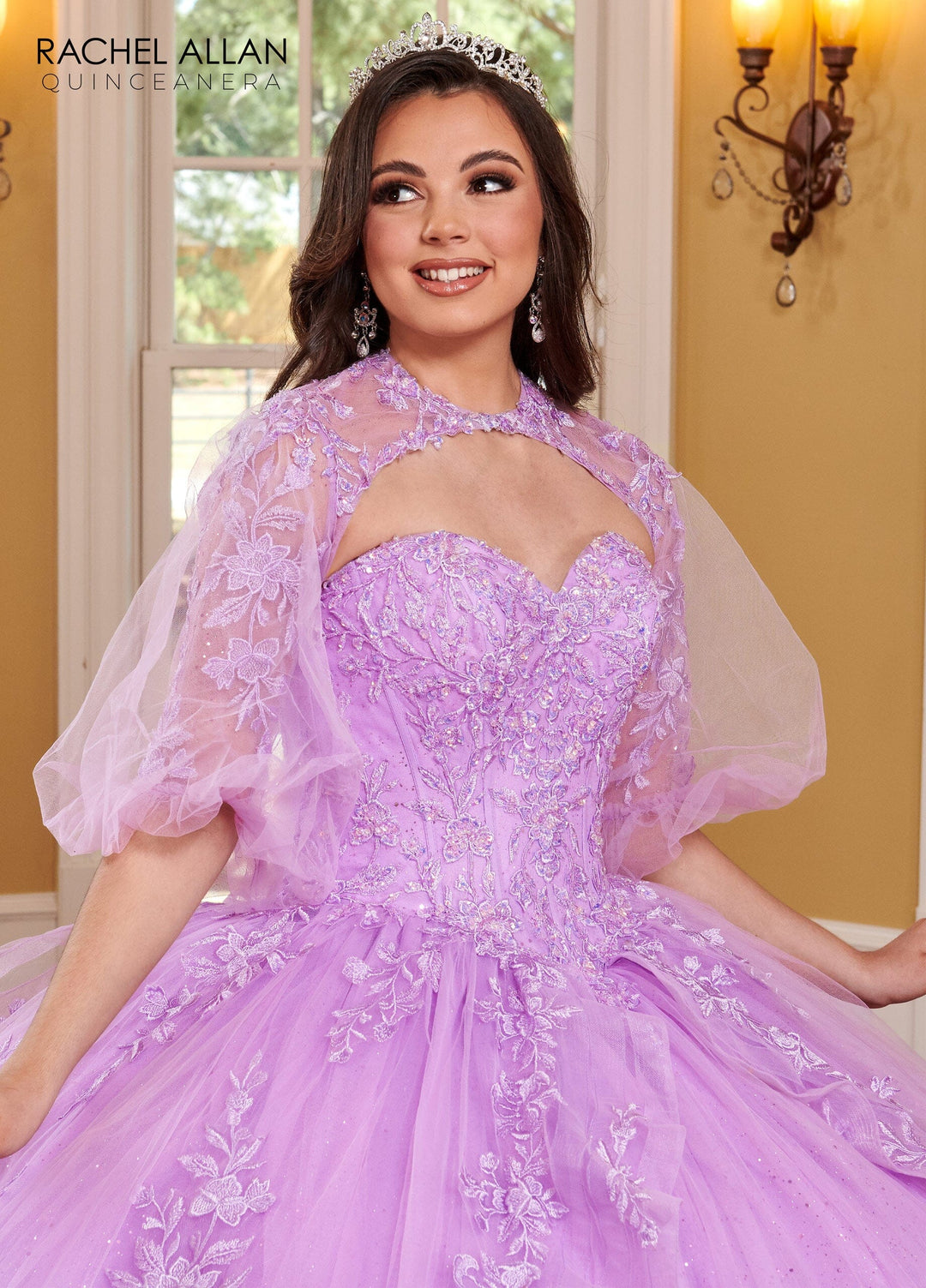 Strapless Puff Sleeve Quinceanera Dress by Rachel Allan RQ1118