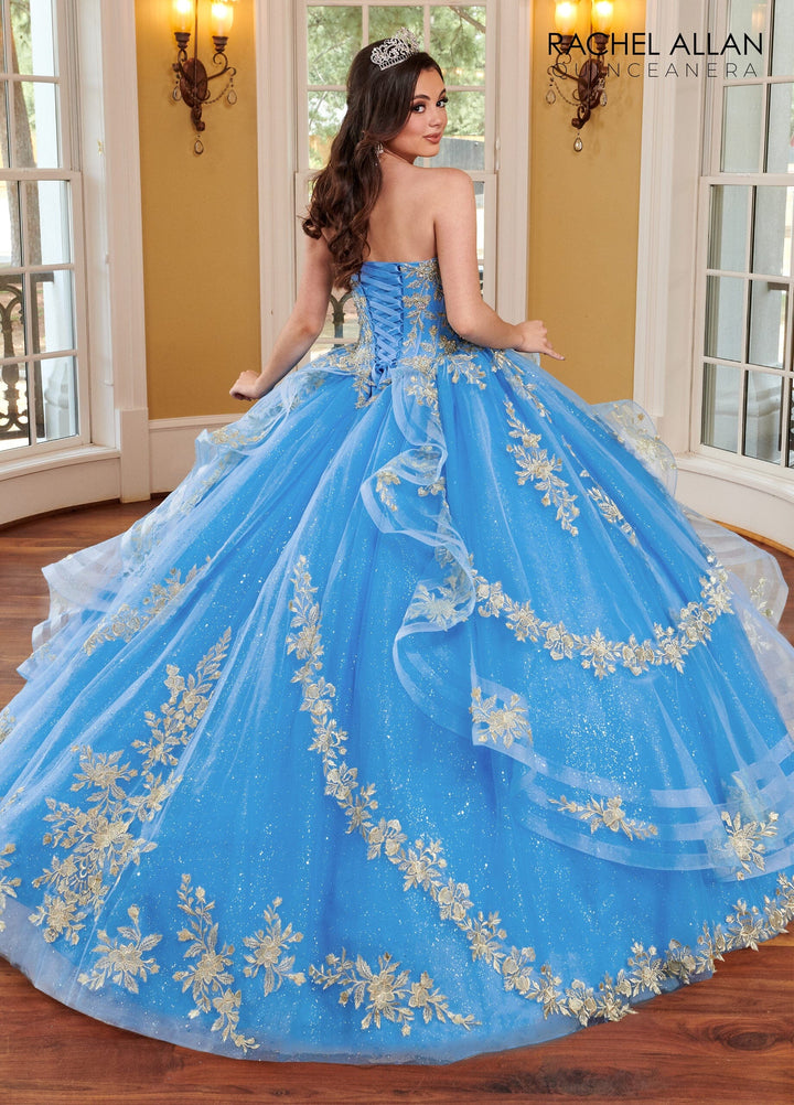 Strapless Puff Sleeve Quinceanera Dress by Rachel Allan RQ1118