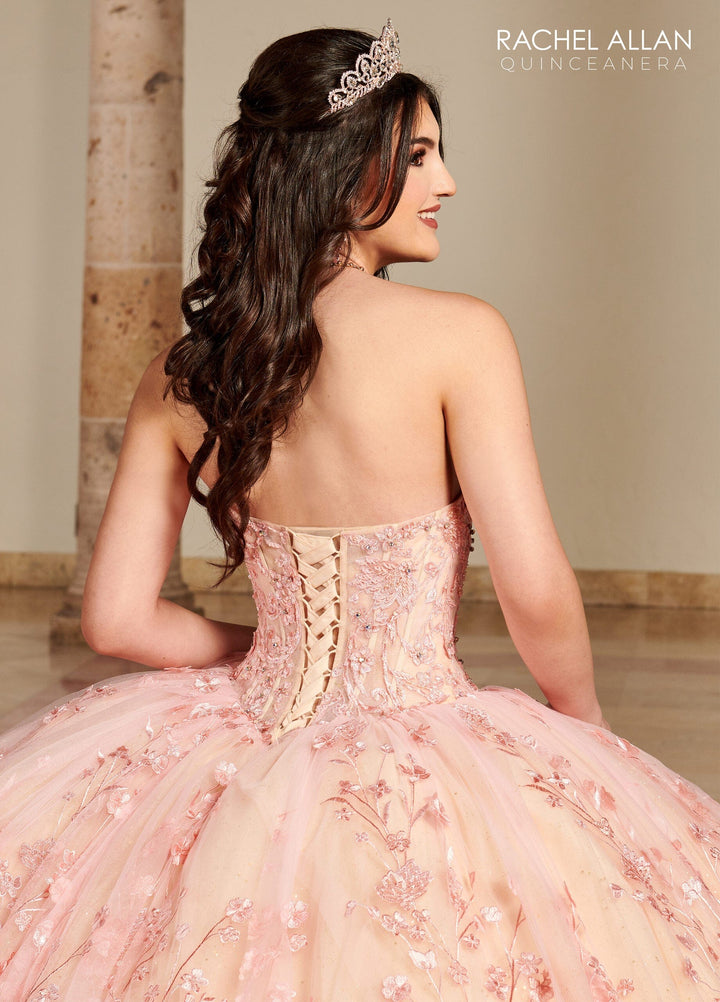 Strapless Puff Sleeve Quinceanera Dress by Rachel Allan RQ1123