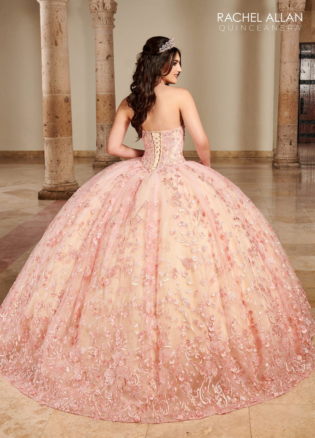 Strapless Puff Sleeve Quinceanera Dress by Rachel Allan RQ1123