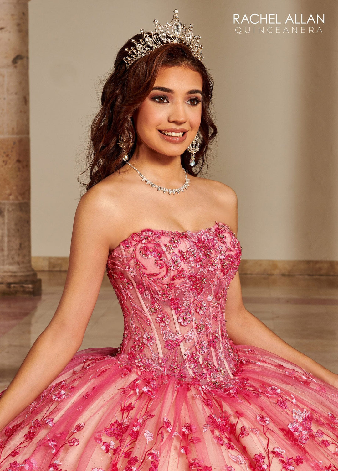 Strapless Puff Sleeve Quinceanera Dress by Rachel Allan RQ1123