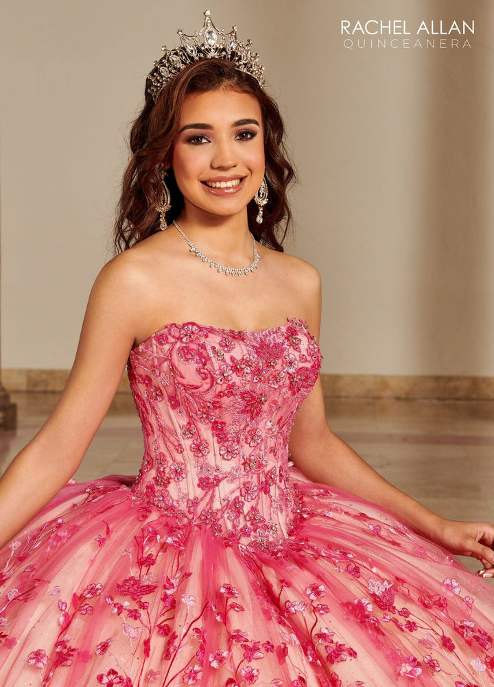 Strapless Puff Sleeve Quinceanera Dress by Rachel Allan RQ1123