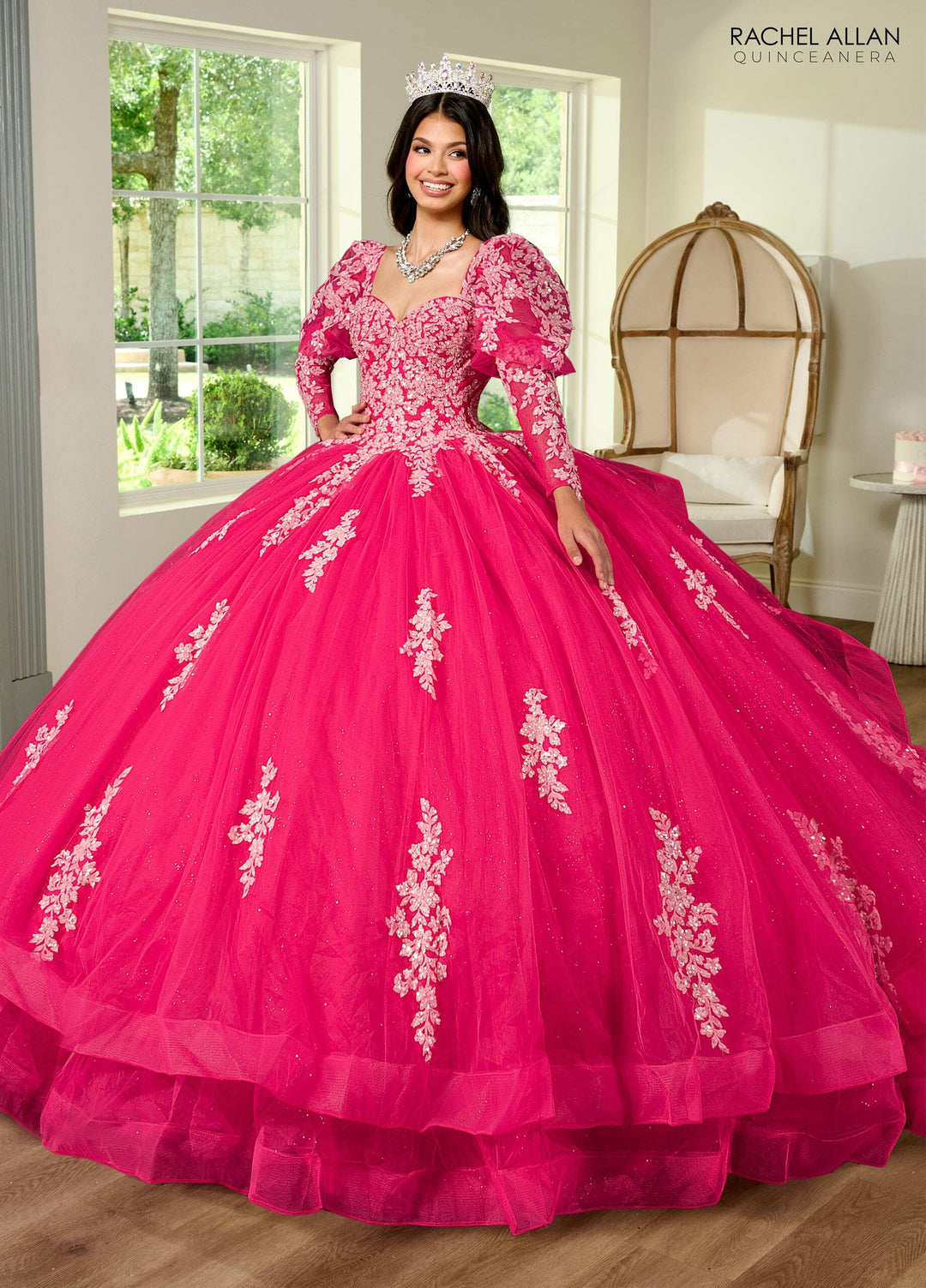 Strapless Puff Sleeve Quinceanera Dress by Rachel Allan RQ1131