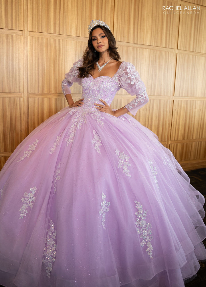 Strapless Puff Sleeve Quinceanera Dress by Rachel Allan RQ1131