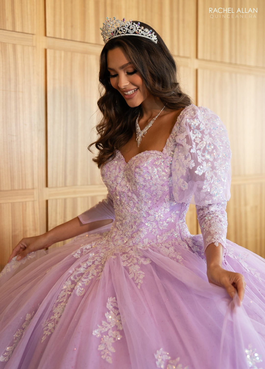 Strapless Puff Sleeve Quinceanera Dress by Rachel Allan RQ1131