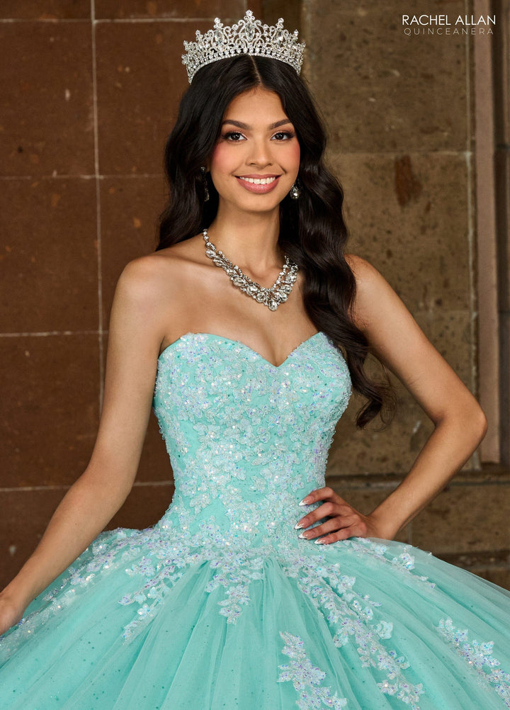 Strapless Puff Sleeve Quinceanera Dress by Rachel Allan RQ1131