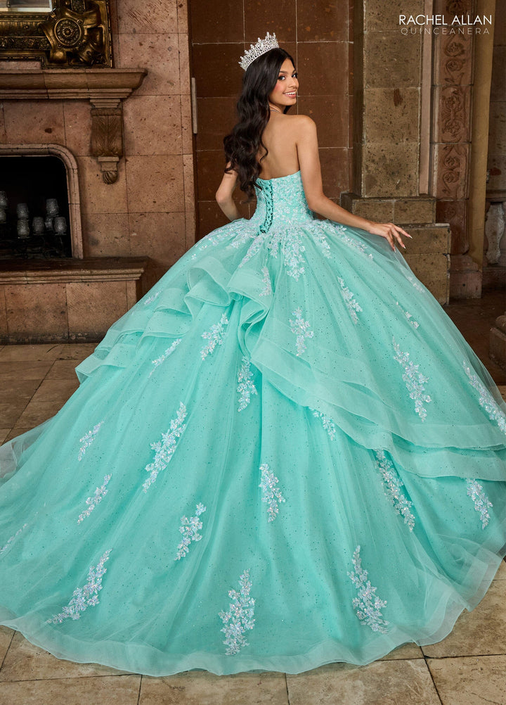 Strapless Puff Sleeve Quinceanera Dress by Rachel Allan RQ1131