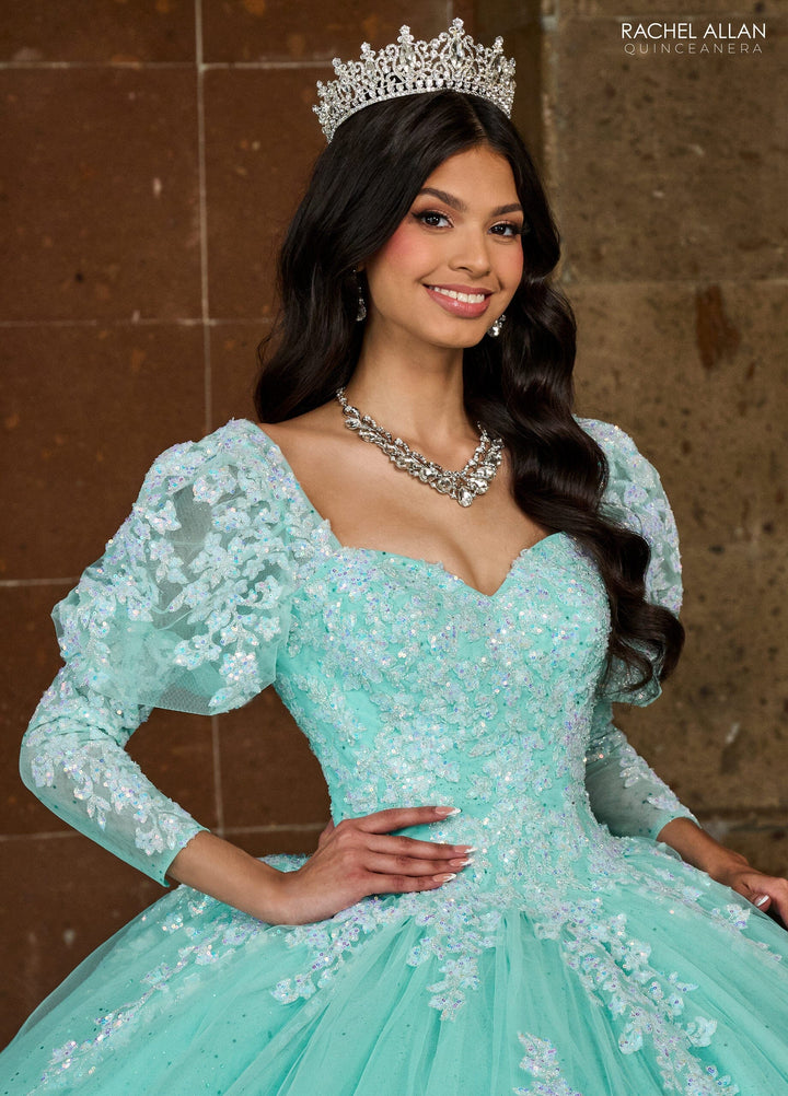 Strapless Puff Sleeve Quinceanera Dress by Rachel Allan RQ1131