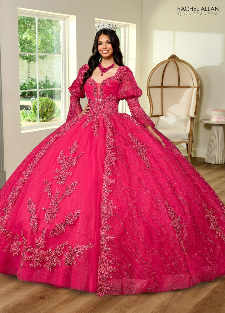 Strapless Puff Sleeve Quinceanera Dress by Rachel Allan RQ1135