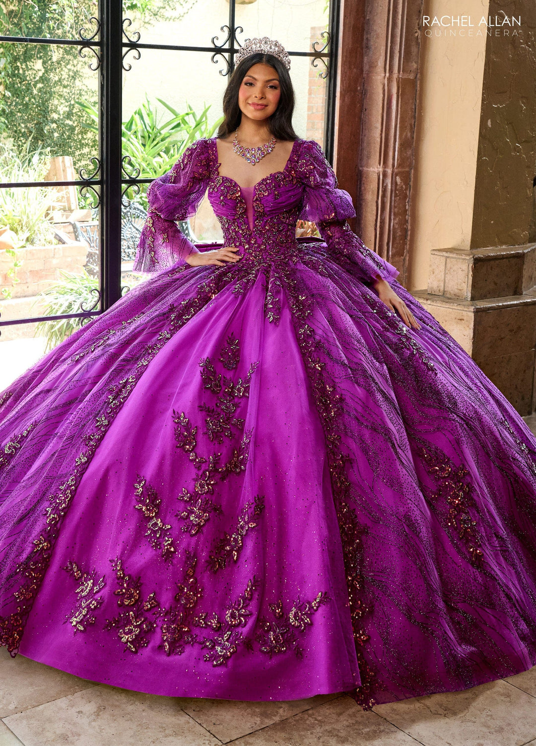 Strapless Puff Sleeve Quinceanera Dress by Rachel Allan RQ1135