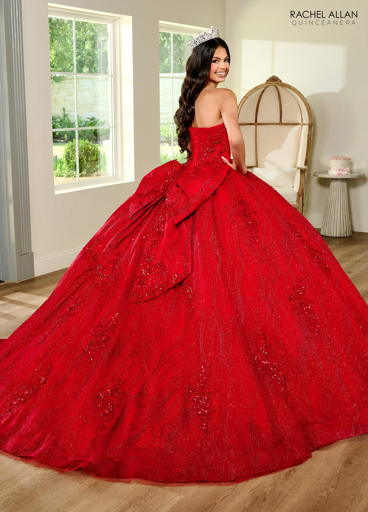 Strapless Puff Sleeve Quinceanera Dress by Rachel Allan RQ1135