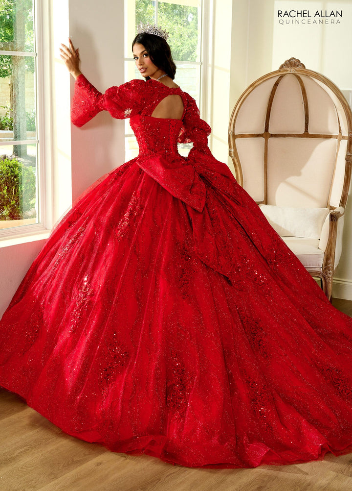 Strapless Puff Sleeve Quinceanera Dress by Rachel Allan RQ1135