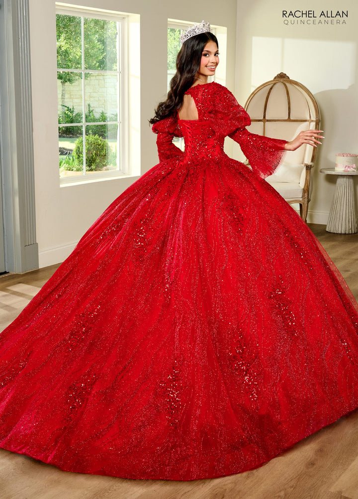 Strapless Puff Sleeve Quinceanera Dress by Rachel Allan RQ1135