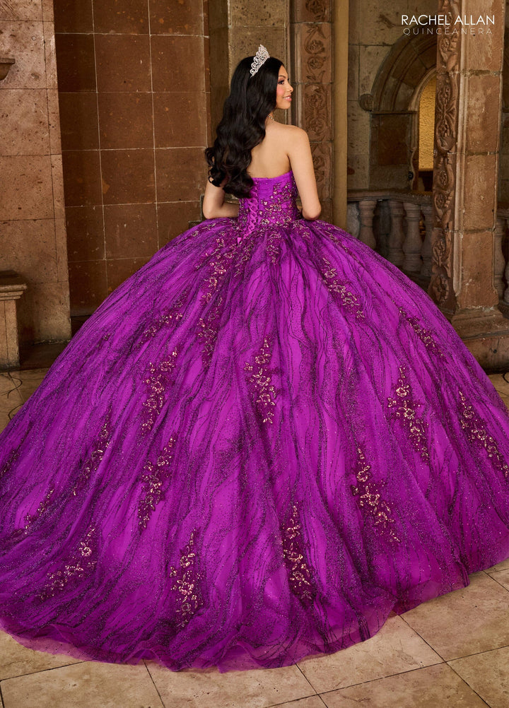 Strapless Puff Sleeve Quinceanera Dress by Rachel Allan RQ1135