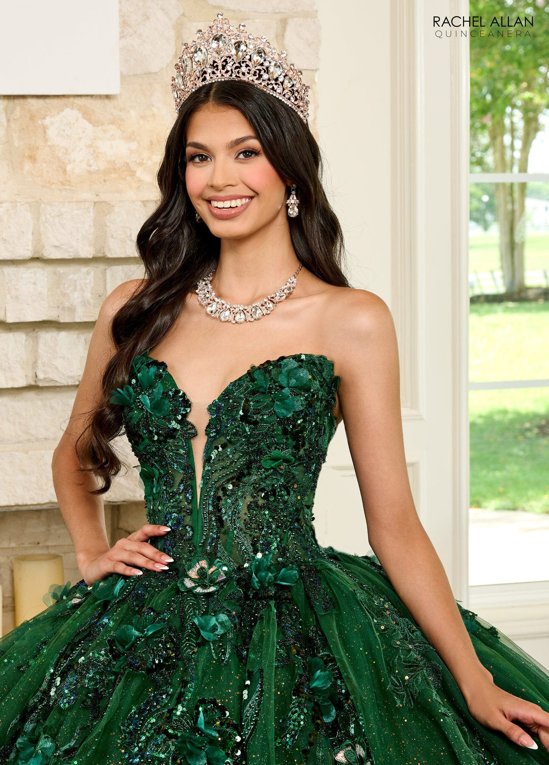 Strapless Puff Sleeve Quinceanera Dress by Rachel Allan RQ2184