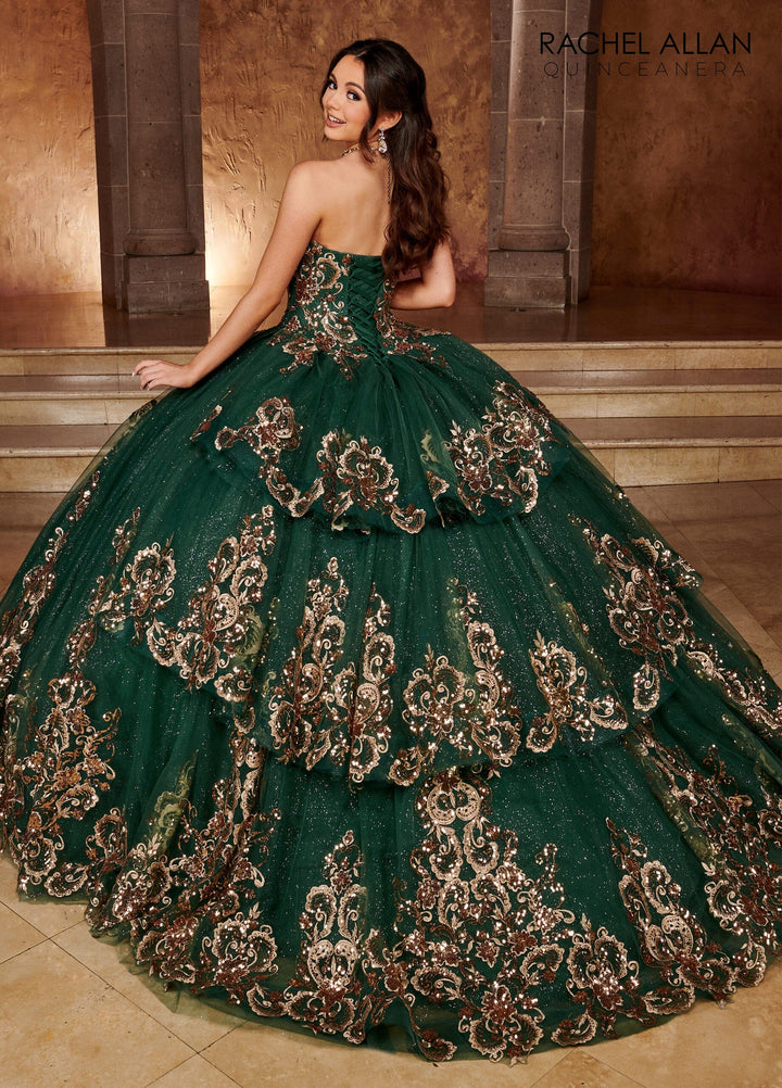 Strapless Puff Sleeve Quinceanera Dress by Rachel Allan RQ3102