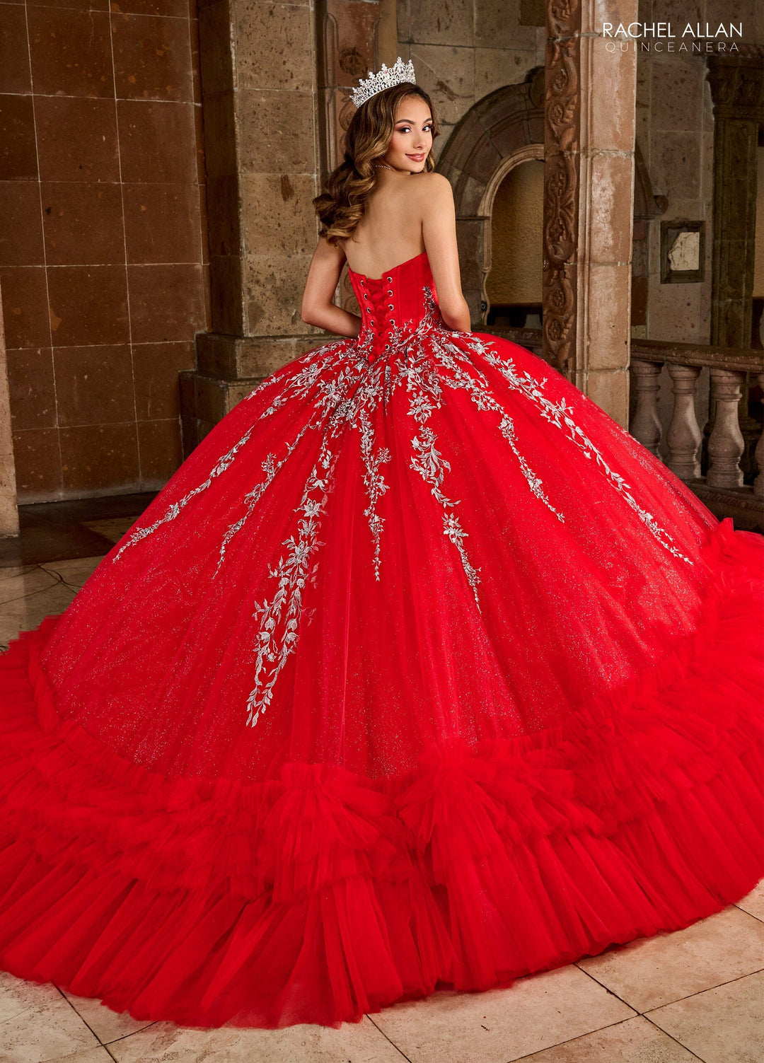 Strapless Ruffled Quinceanera Dress by Rachel Allan RQ2189