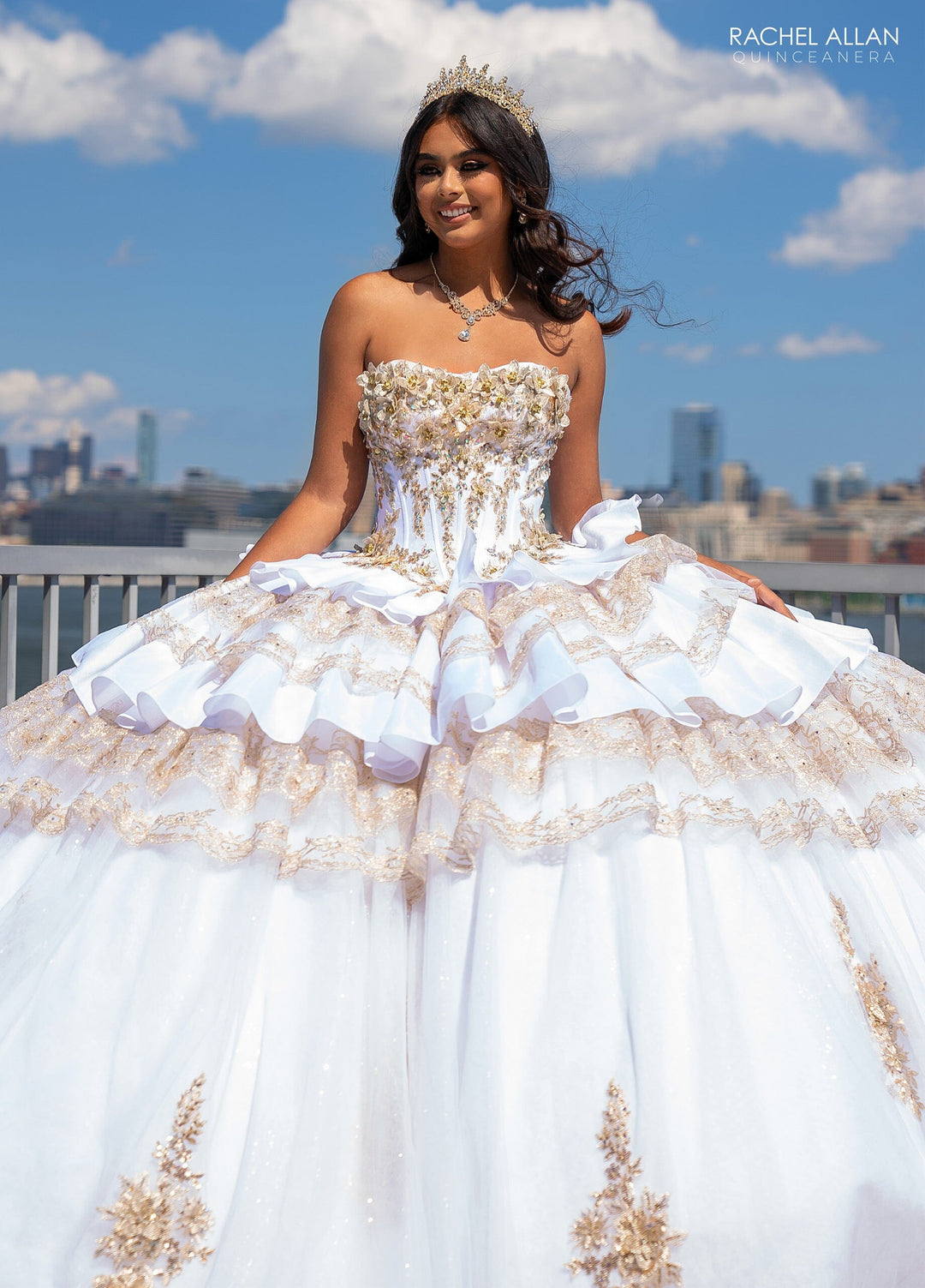 Strapless Tiered Quinceanera Dress by Rachel Allan RQ5003