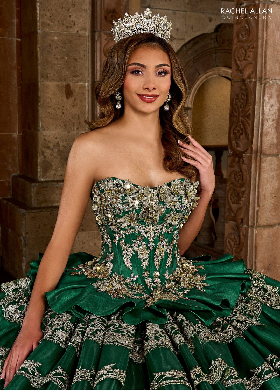 Strapless Tiered Quinceanera Dress by Rachel Allan RQ5003