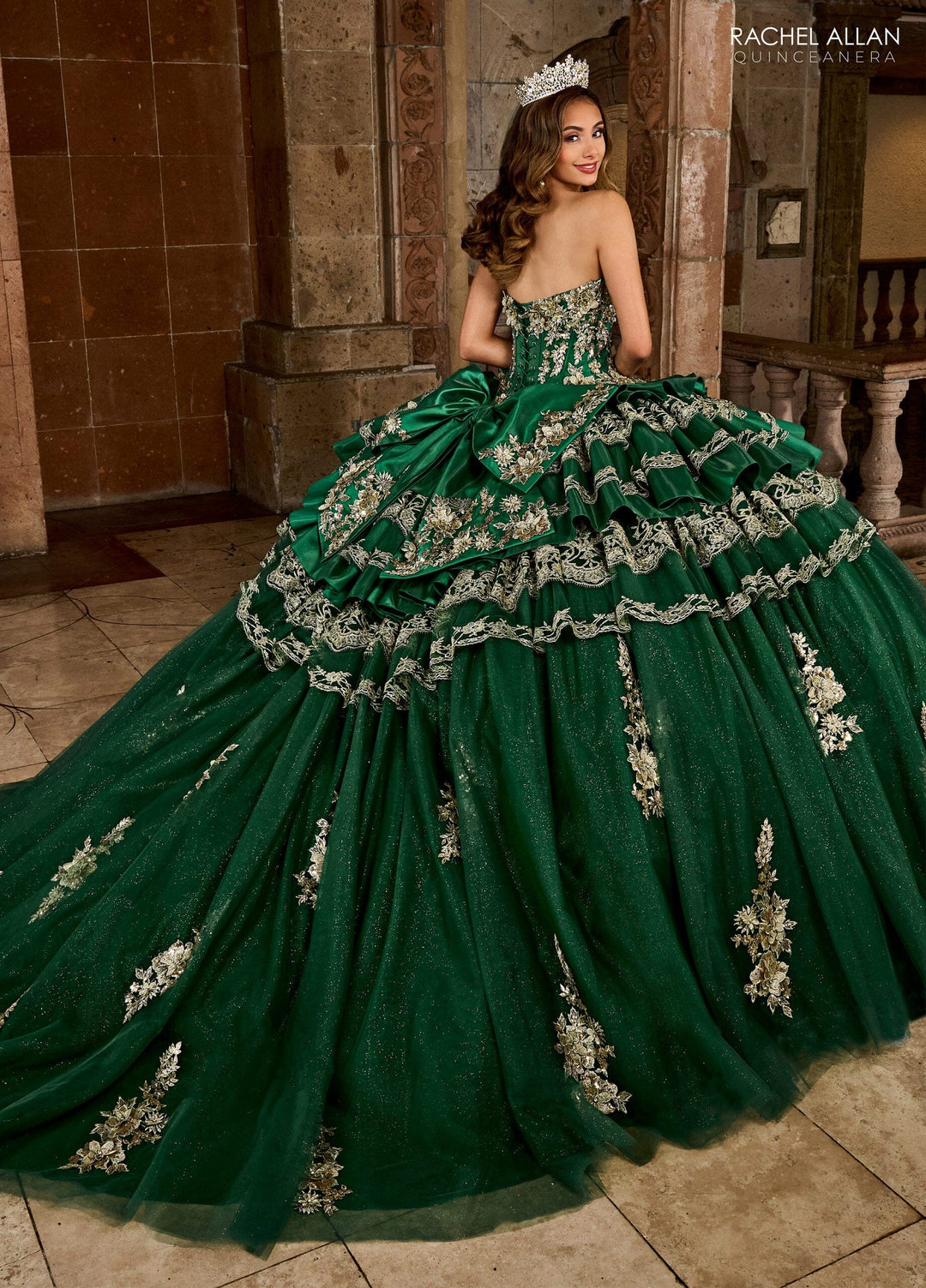 Strapless Tiered Quinceanera Dress by Rachel Allan RQ5003