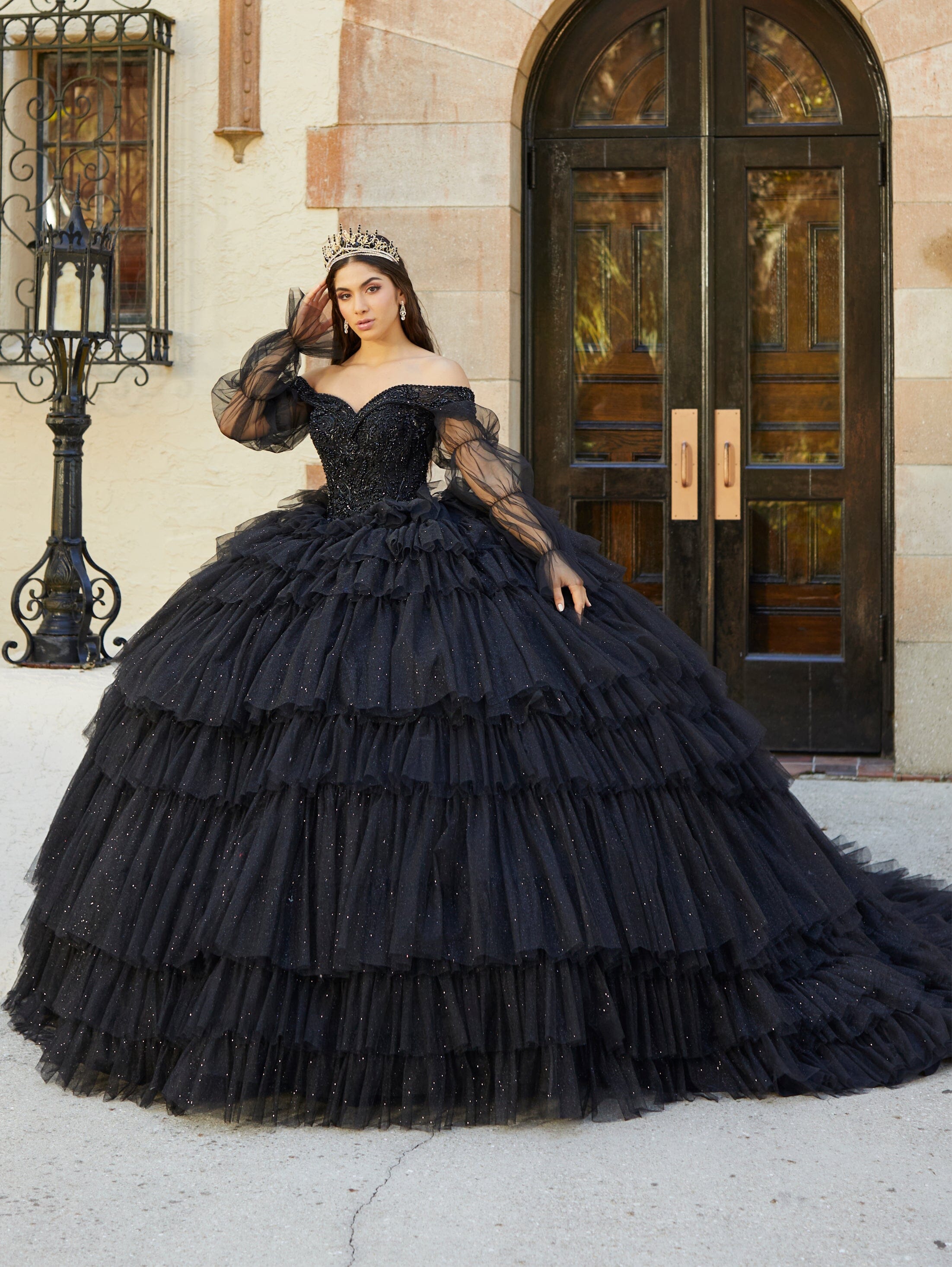 Black puffy deals gown