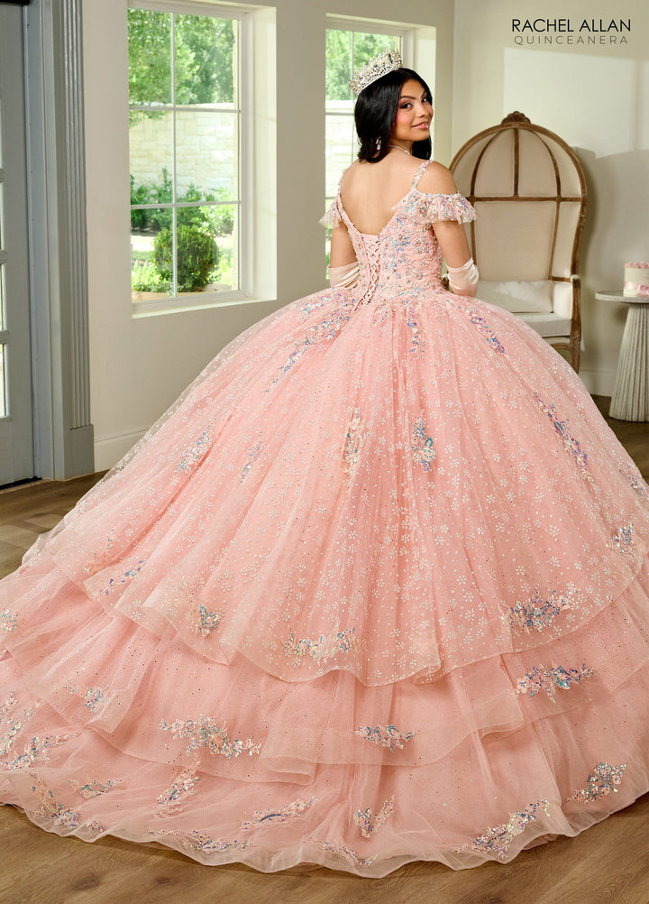 V-Neck Ruffled Quinceanera Dress by Rachel Allan RQ1136