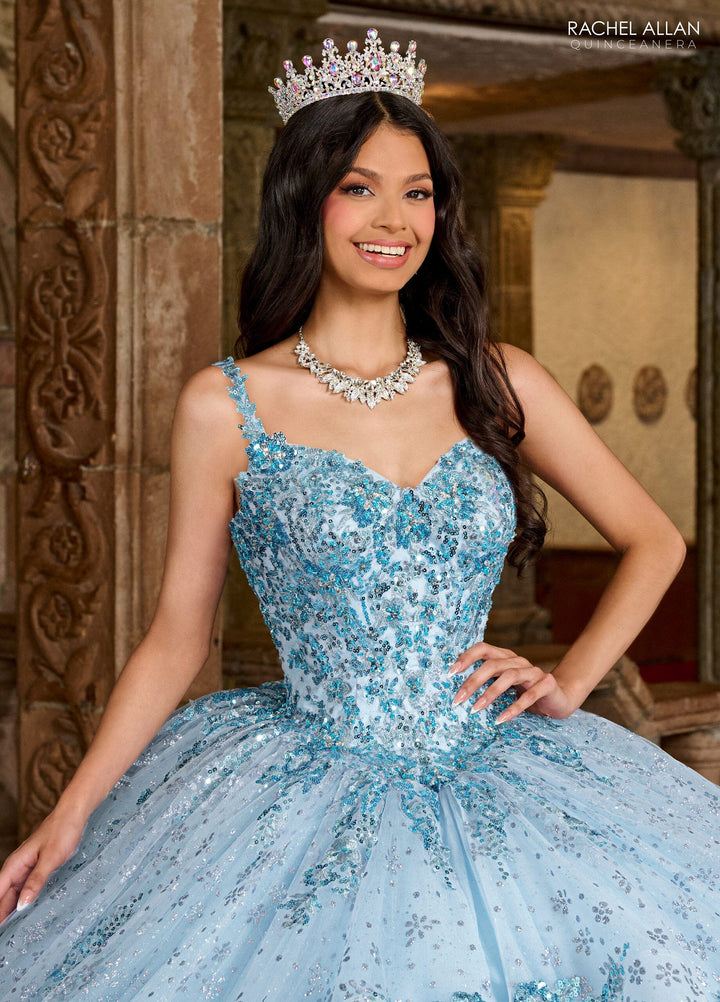 V-Neck Ruffled Quinceanera Dress by Rachel Allan RQ1136