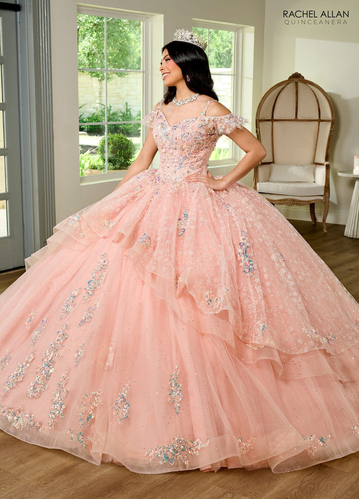 V-Neck Ruffled Quinceanera Dress by Rachel Allan RQ1136