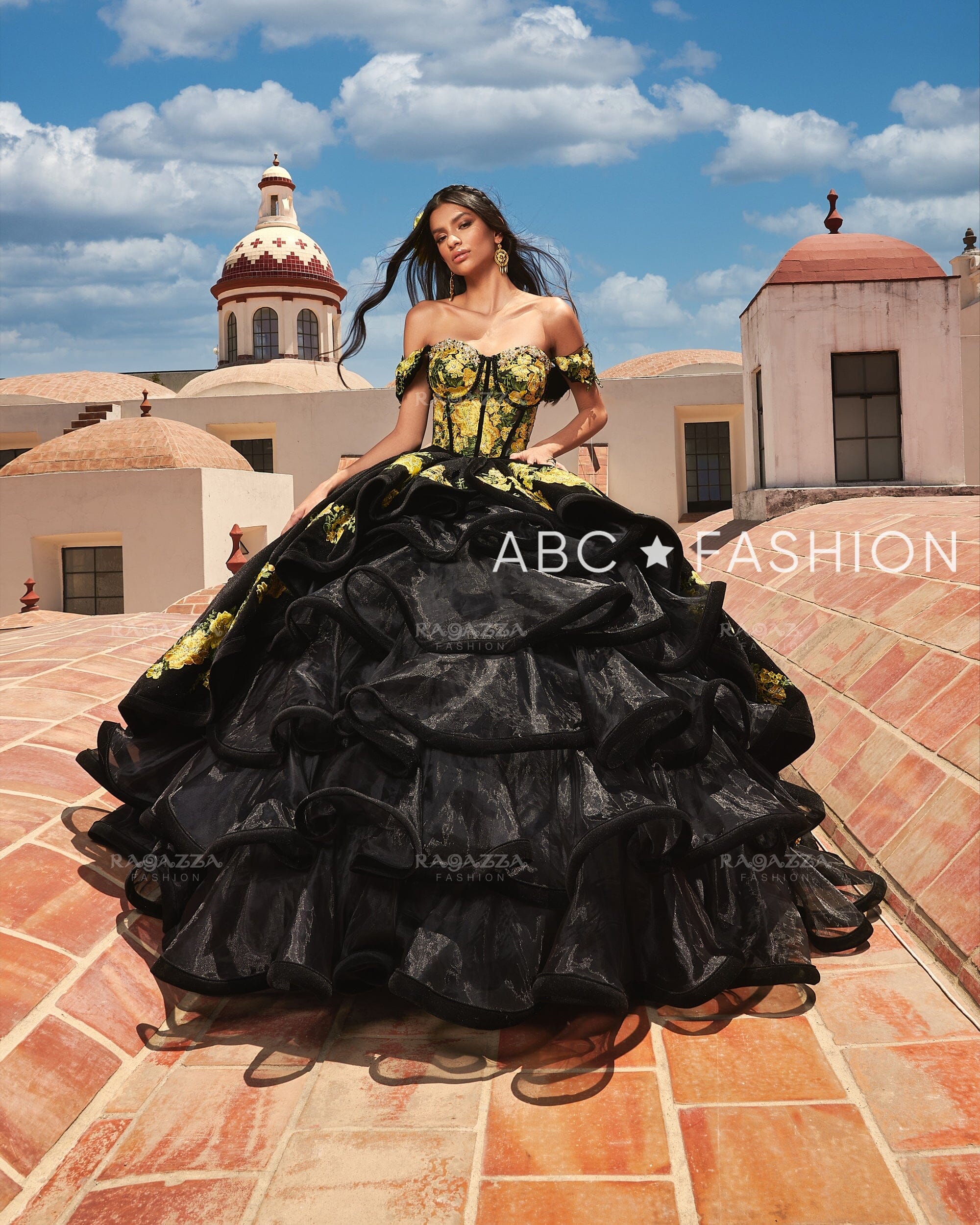 Black quinceanera dresses with flowers best sale