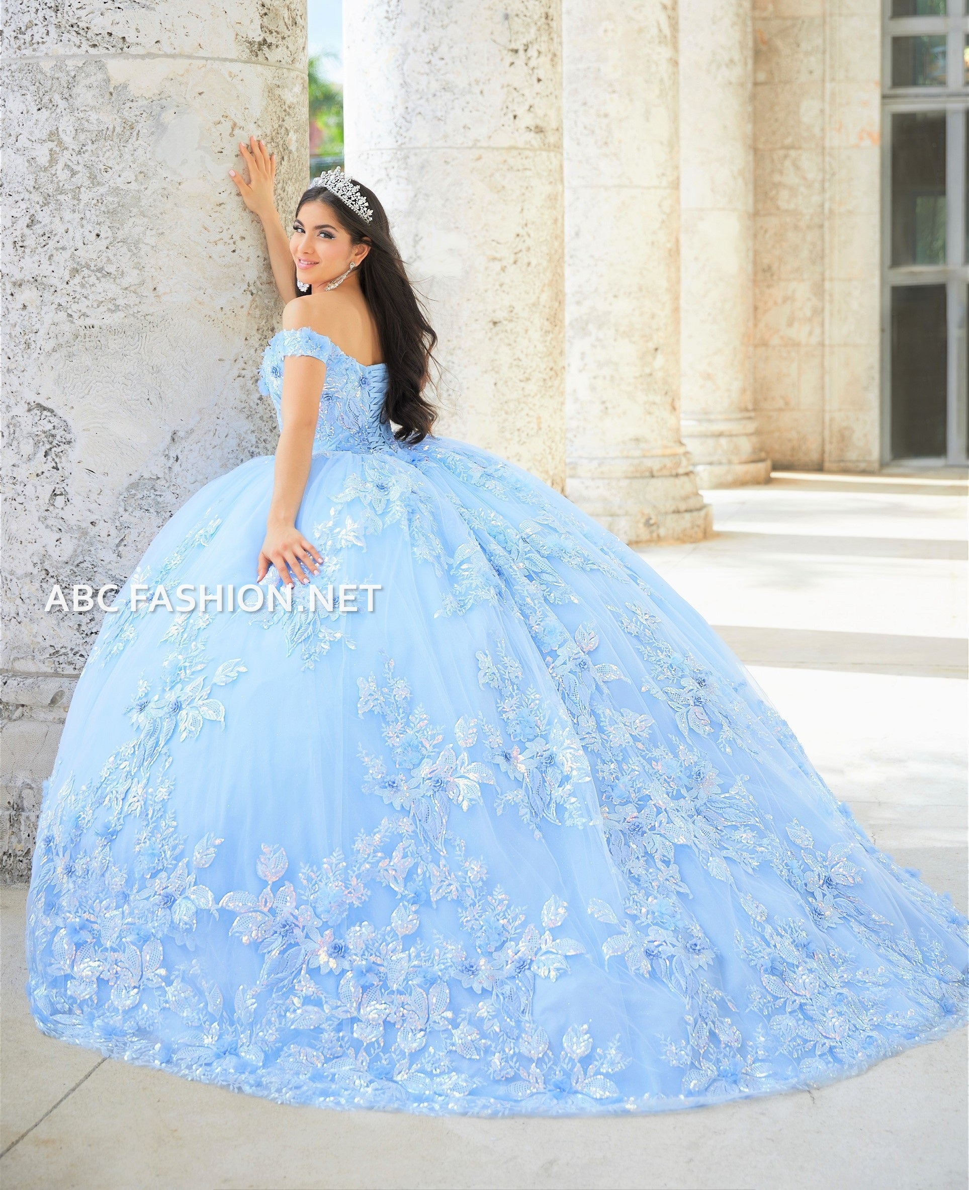 3D Floral Quinceanera Dress by House of Wu 26027