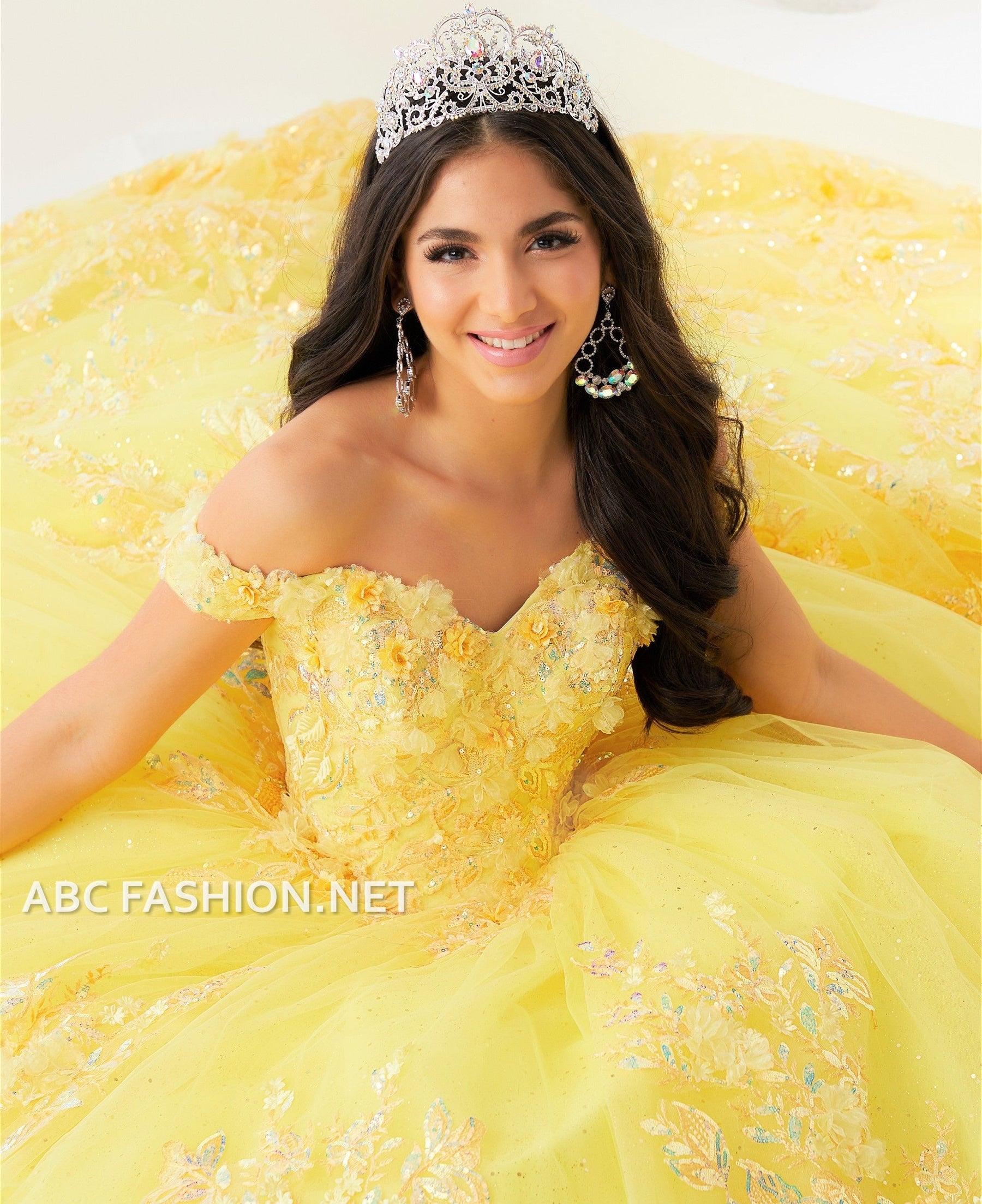 3d Floral Quinceanera Dress With Train By House Of Wu 26027t Abc Fashion 7177