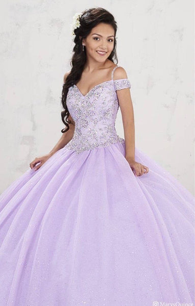 Beaded Cold Shoulder Quinceanera Dress by Mary s Bridal MQ1001