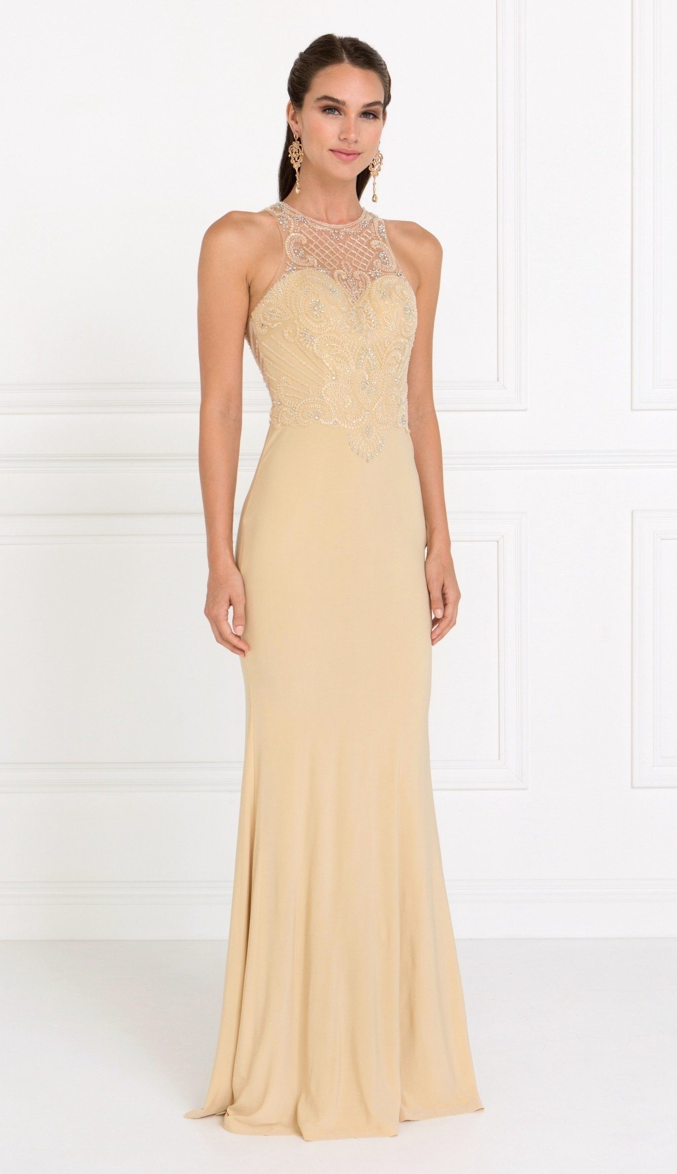 Champagne Beaded Dress