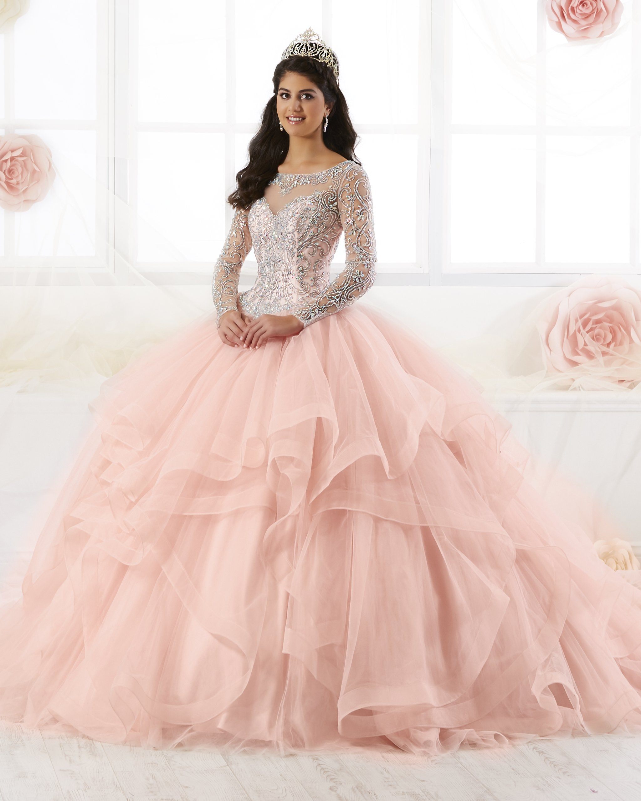 Long Sleeve Quinceanera Dress by House of Wu 26904