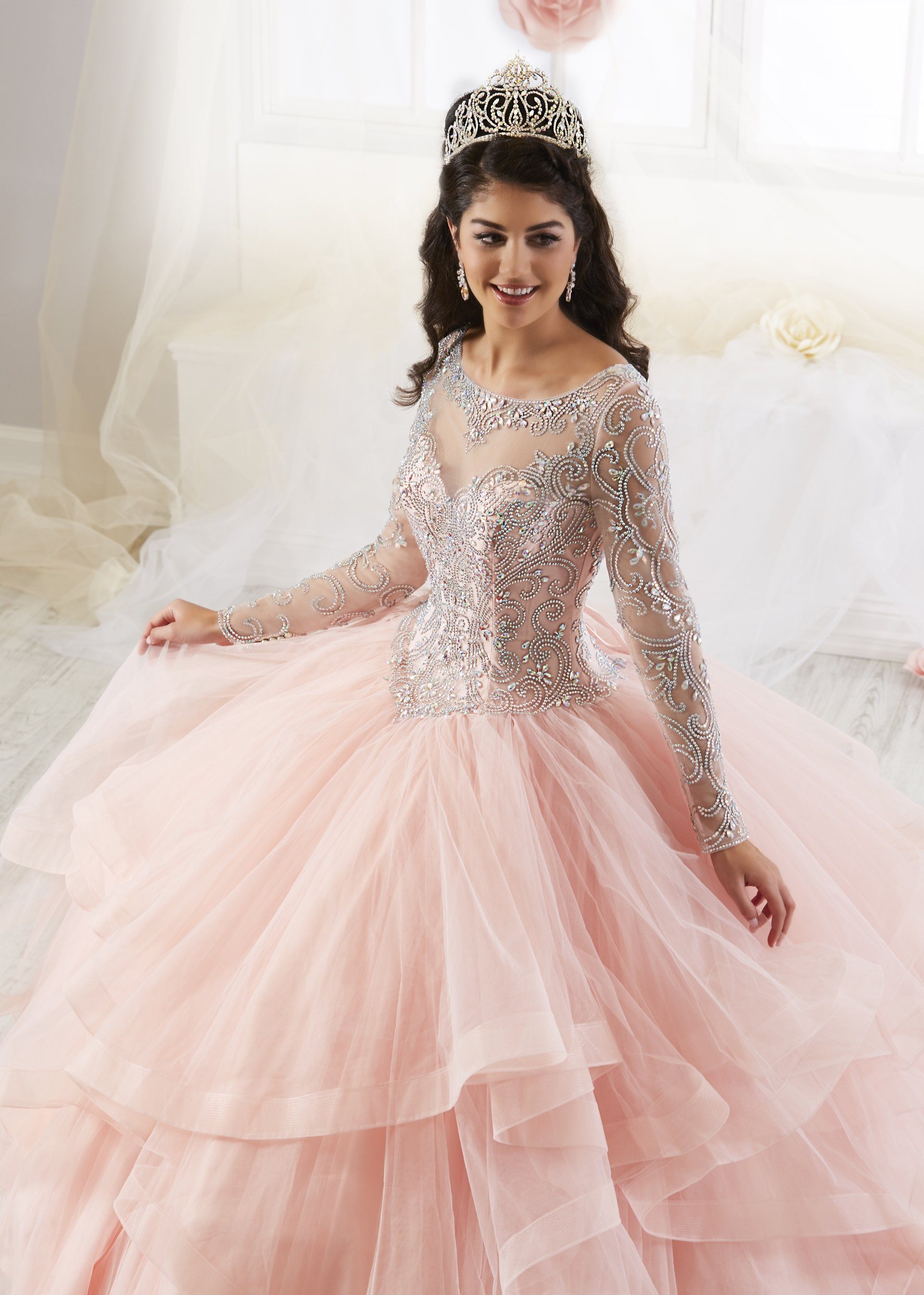 Long Sleeve Quinceanera Dress by House of Wu 26904