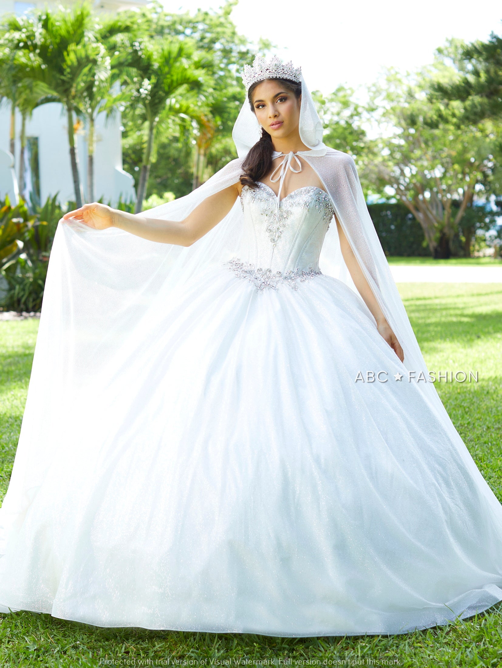 Coral and White Quinceanera Dresses